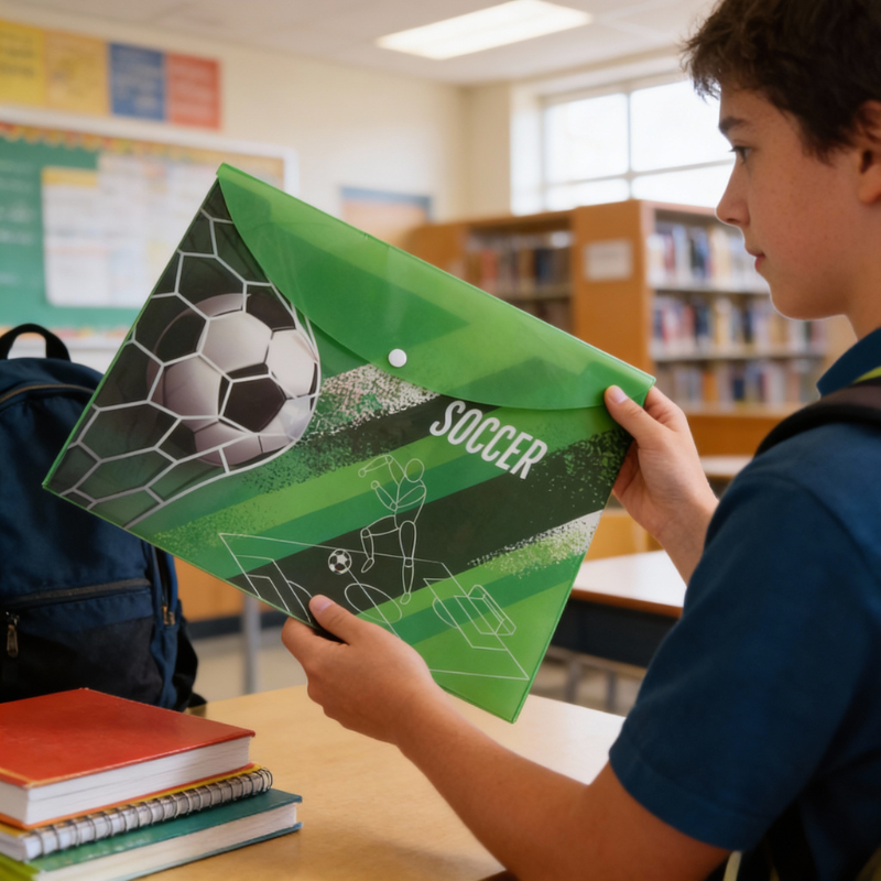 Plastic Folder for Documents – Durable Document Organizer Folder for Office, School & Home (Random Print -Pack of 1)