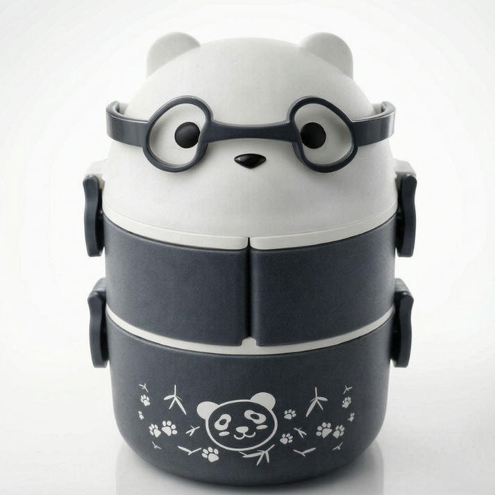 Teddy Shaped Tiffin Box for Kids | 4-Compartment Lunch Box with Spoon ...
