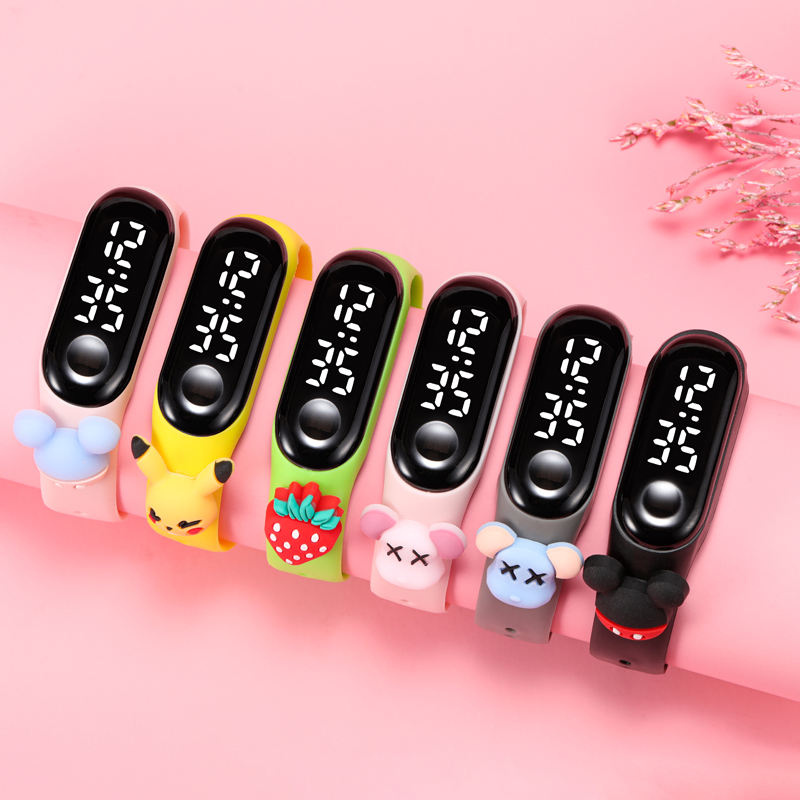 Kids LED Bracelet Watch Touch Screen – Cute Cartoon Animal Head Digital Wrist Watch for Children (Random Watch-Pack of 1)