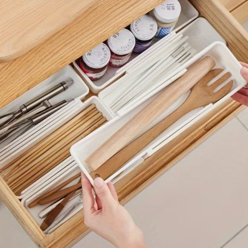 Expandable Drawer Organizer Tray – Adjustable Cutlery & Desk Storage Solution