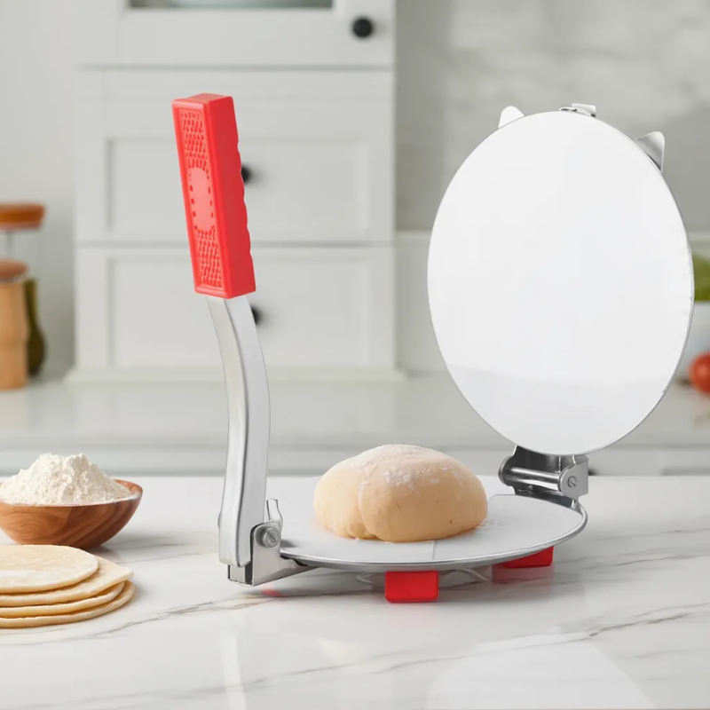 Heavy Quality Stainless Steel Puri Maker Press (6.5-Inch Dia) – Manual Roti Press with Handle | Papad, Khakhra & Chapati Maker
