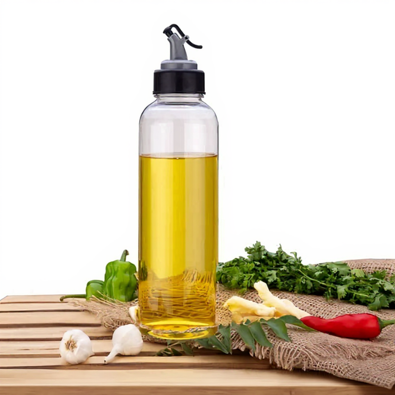 Plastic Oil Dispenser 1 Litre – Easy Flow Pourer for Oil, Vinegar & Liquid Storage, Transparent & Unbreakable
