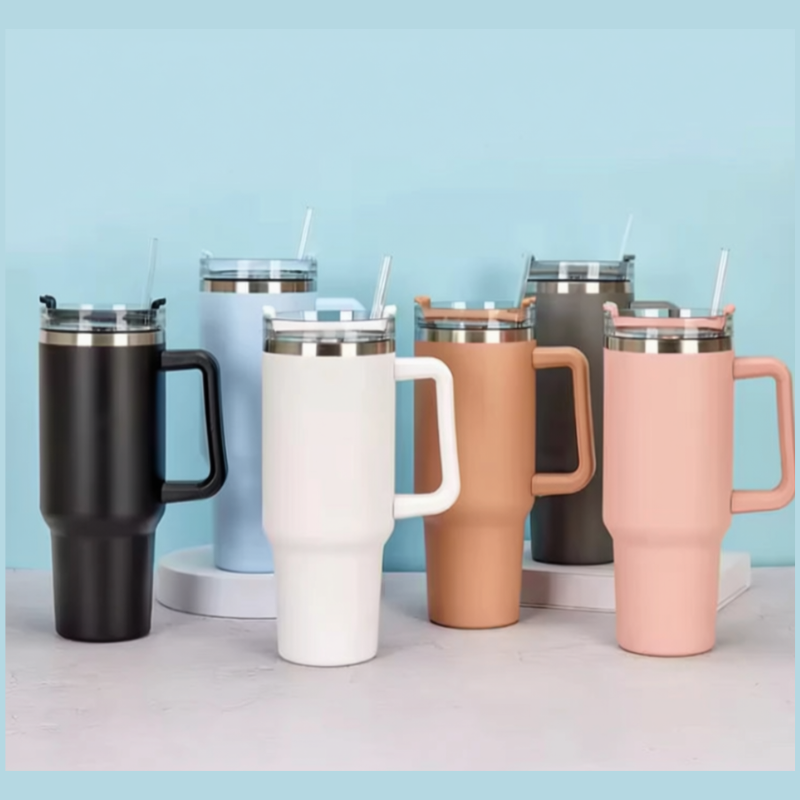 1200ml Stainless Steel Vacuum Insulated Tumbler with Lid & Straw – Large Travel Mug for Water, Coffee, Iced Tea & Smoothies (Random color-Pack of 1)