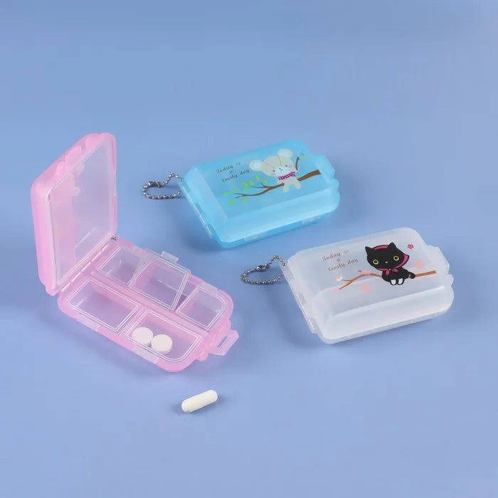 10 Cell Transparent Pill Box (Random Print)