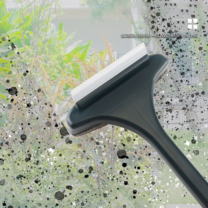 Window Screen Cleaning Brush with Wiper