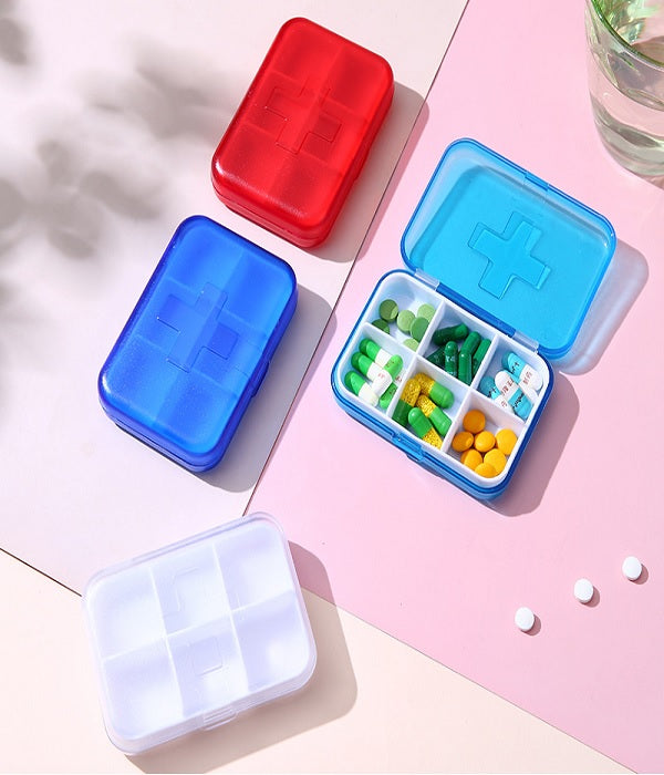 6 Grid Mini Portable Pill Box – 99wholesale