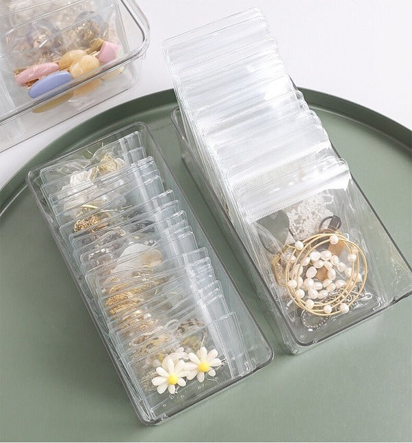 5Pcs Transparent Zip Lock Bag (Small), Small Plastic Storage Bags with Zip Lock for Small Jewellery, Ear Ring, Ring