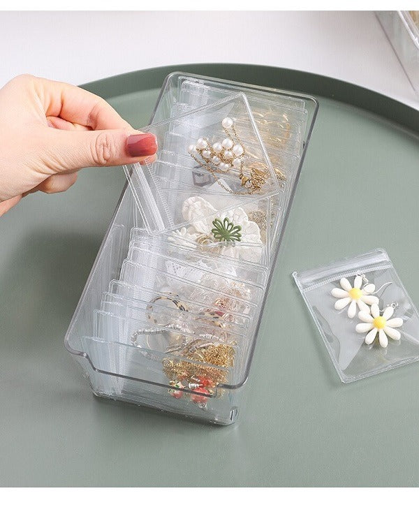 5Pcs Transparent Zip Lock Bag (Small), Small Plastic Storage Bags with Zip Lock for Small Jewellery, Ear Ring, Ring