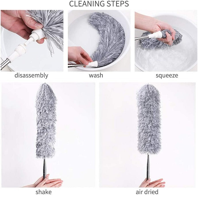 Extendable Microfiber Feather Duster - Telescopic Cleaning Brush for D ...