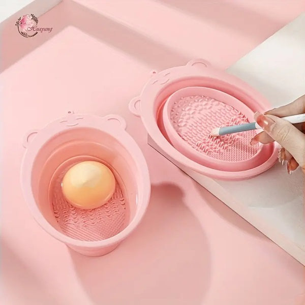 Silicone Makeup Brush Cleaning Folding Tray