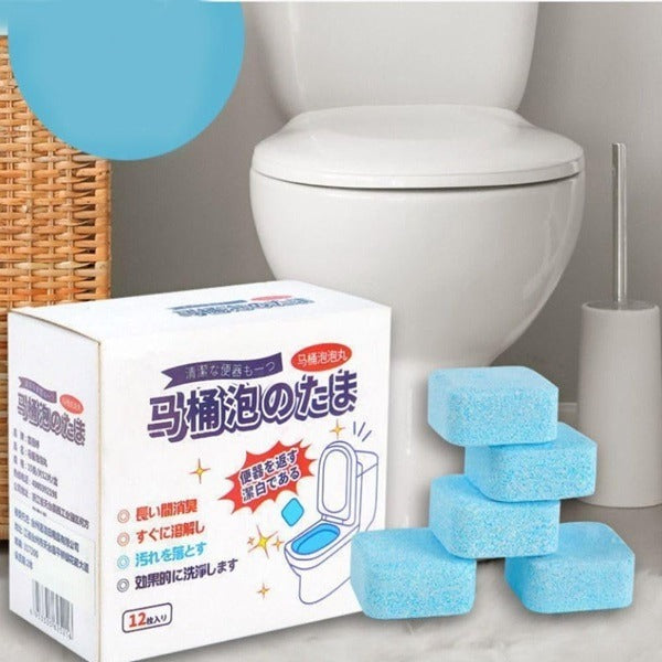 12pcs Home Toilet Cleaner Ball Powerful Automatic Flush Toilet Bowl Deodorizer For Bathroom Cleaning Effervescent Tablets