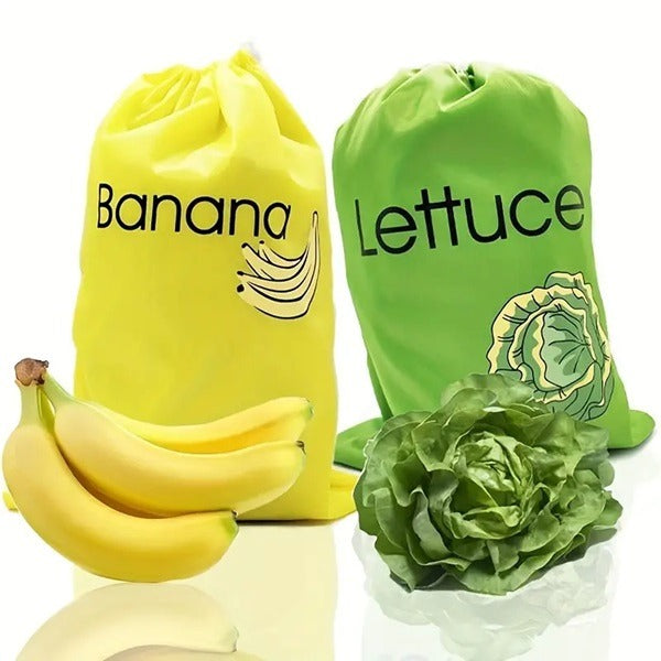 Insulated Vegetable Bag, Reusable Produce Bags Design, Durable Banana Bags, Reusable Shopping Bags, Grocery Produce Net Bags, Drawstring Bags Mesh Vegetables for Fruits and Vegetables