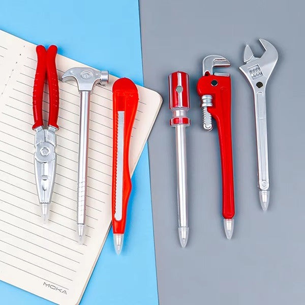 Hardware Tool Shape Ball Pen (Pack of 2 Pcs), Pipe Wrench Pincer Pliers Art Knife Spanner Hammer Screwdriver Design for School Kids and Skilled Worker