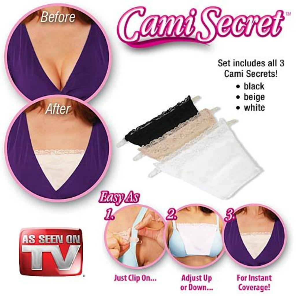 Cami Secret Set of 3 Camisole - Black, Beige & White