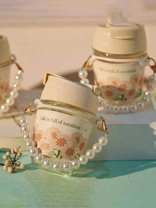 Coffee Mug With Cute Pearl Bracelet