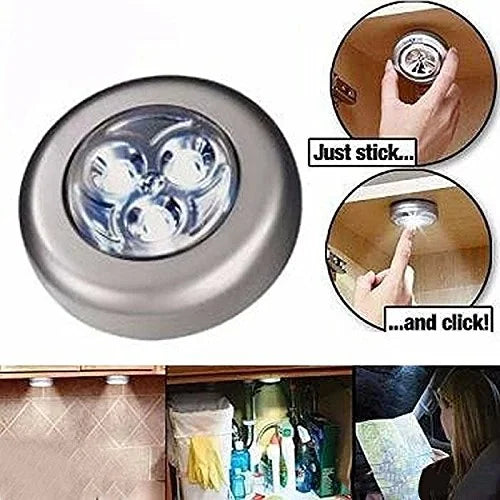 3 LED Battery Operated Touch Light – Stick-On Wall, Cabinet & Emergency Lamp (Pack of 1)