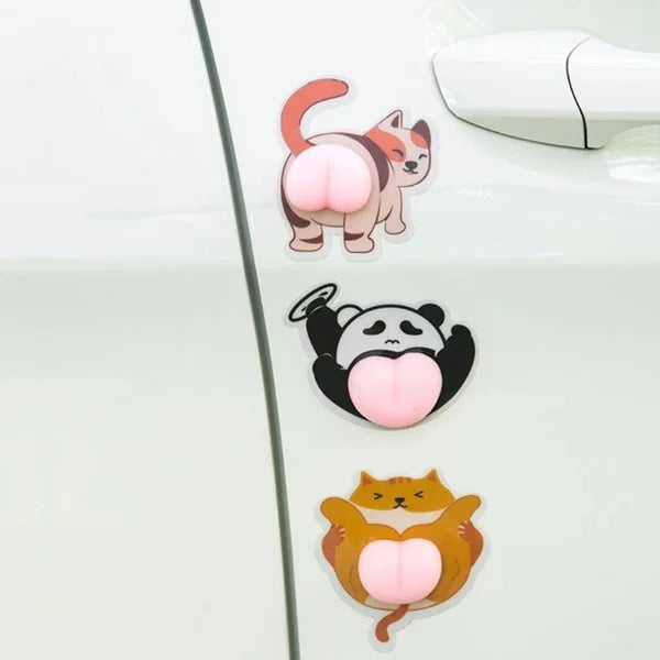 2pcs 3D Silicone Cute Car Sticker