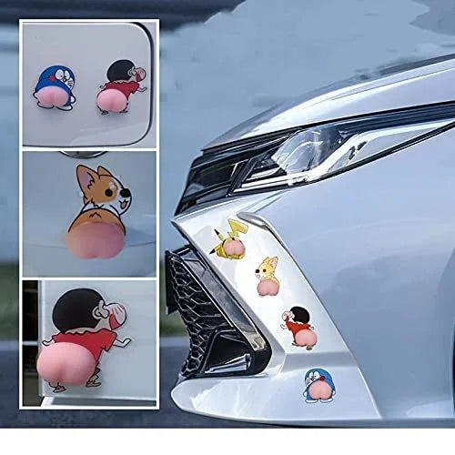 2pcs 3D Silicone Cute Car Sticker