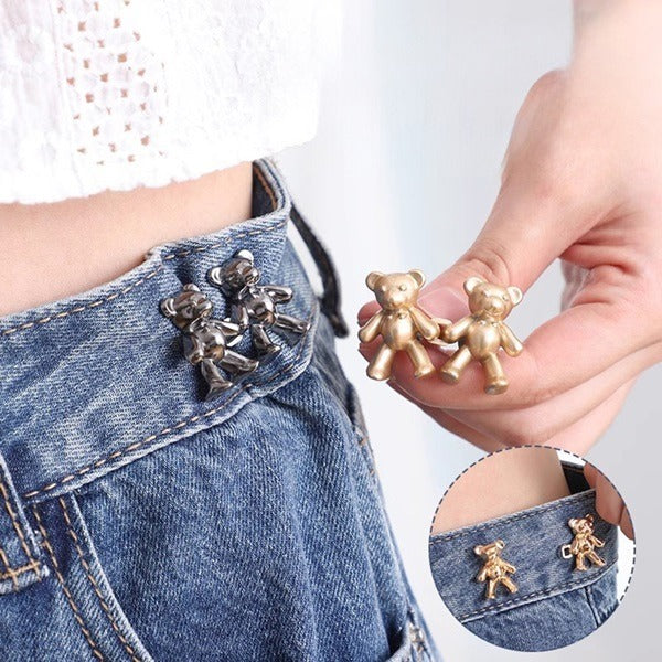 1 Pair Bear Button Jeans Buckle