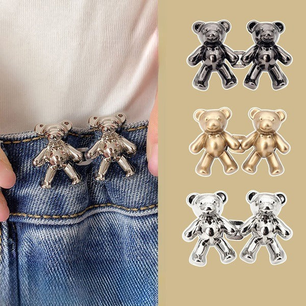1 Pair Bear Button Jeans Buckle
