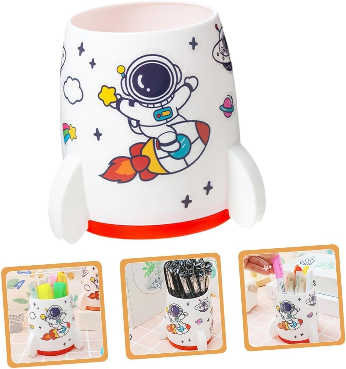 Astronaut Sticker Multifunctional Pen Holder