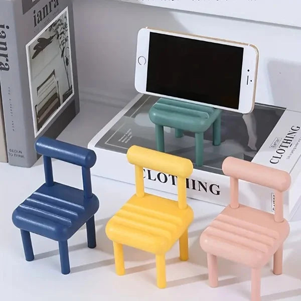 Chair Shaped Phone Stand – Portable Mobile Holder for Desk Use (Random color-Pack of 1)