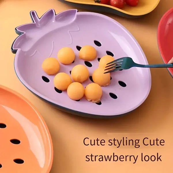 Strawberry Shape Snack Fruit Plate