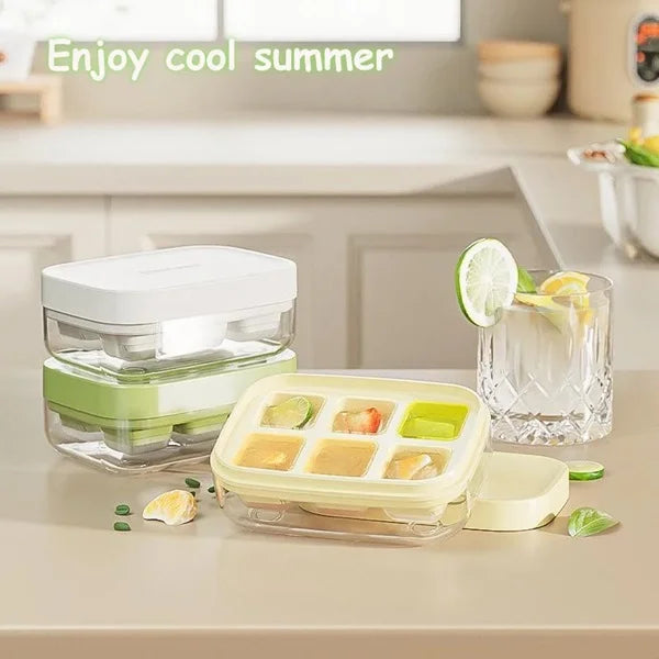 6 Grid Ice Tray With Pop Cover