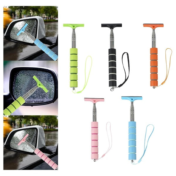 Multifunctional Telescopic Mirror Cleaning Wiper, Telescopic Glass Cleaner Tool, Car Rearview Mirror Wiper &amp; Scraper, Retractable Vehicle Glass Cleaner, Auto Accessories Squeegee Cleaner Tool