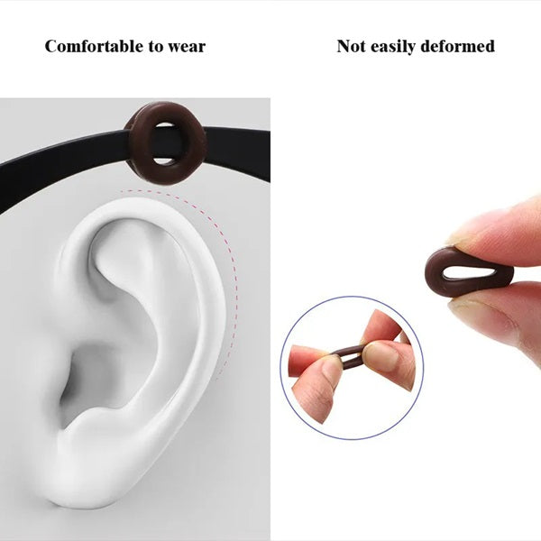 Silicone Anti-slip Eyeglass Ear Grip 1 Pair, Glasses Ear Grip Silicone Eyeglasses Temple Tip Sleeve Retainer Holder, Comfort Anti-Slip Glasses Retainers for Spectacle Sunglasses Reading Eyewear