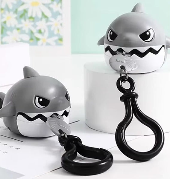 Shark Shape Keychain, Cartoon Shark Keychain Pull String for Hanging Bags, Suitcase, Schoolbags etc. Cute Hanging Keychain for Kids