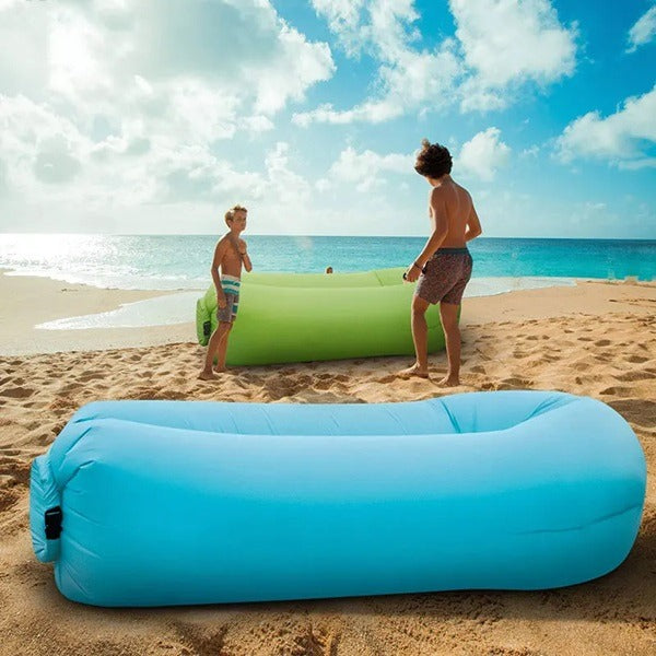 Inflatable Camping Air Sofa, Portable Air Sleeping Bed Lounger for Beach, Camping &amp; Trekking