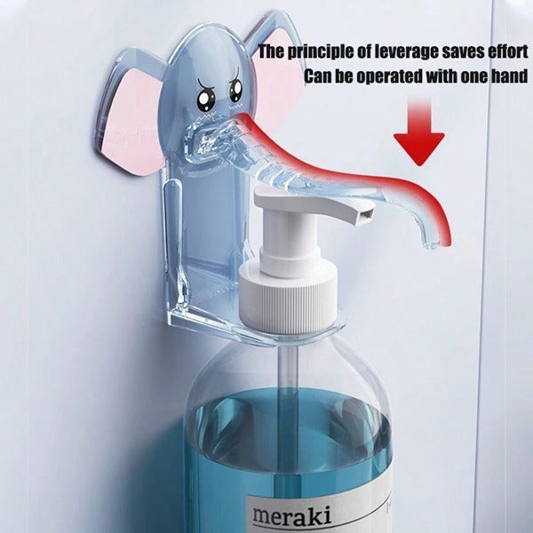 Elephant Design Soap Dispenser Holder, Adhesive Liquid Soap Dispenser Holder for Kitchen, Bathroom with Unique Elephant Design