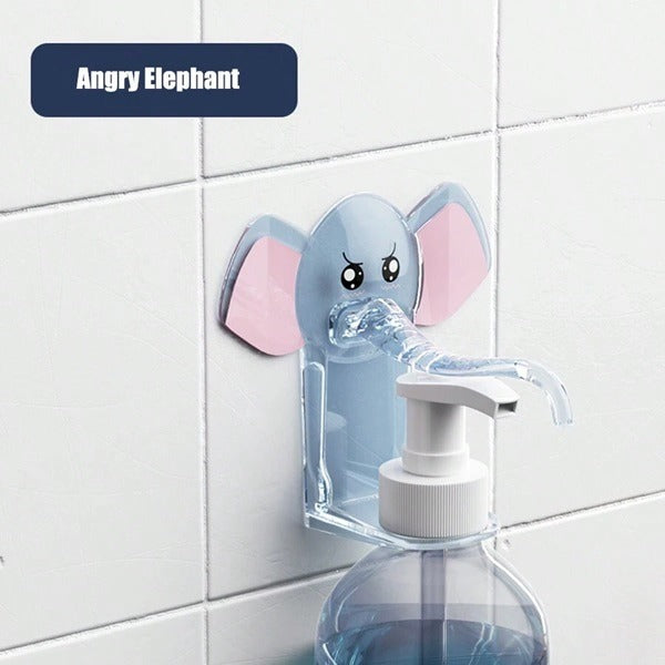 Elephant Design Soap Dispenser Holder, Adhesive Liquid Soap Dispenser Holder for Kitchen, Bathroom with Unique Elephant Design