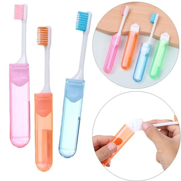 Foldable Travel Toothbrush (Pack of 2 Pcs), Portable &amp; Hygiene Toothbrush