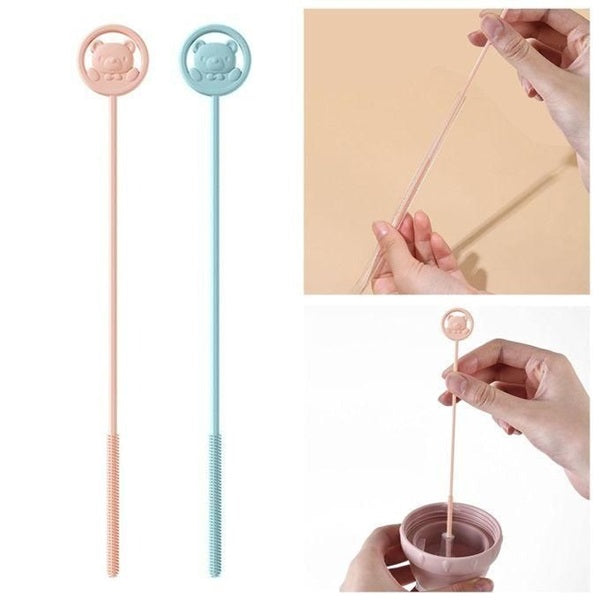 Silicone Straw Cleaning Brush Long - Bristle Cleaner for Stainless Steel Drink Straws Heavy Duty Brushes for Washing Glass Silicone Metal Straws Tea Pot Spout Mini Micro Bottle