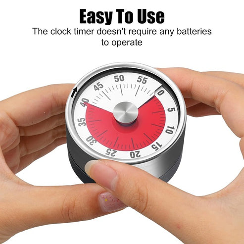 Stainless Steel 60-Minute Kitchen Timer | Mechanical Countdown Timer w ...
