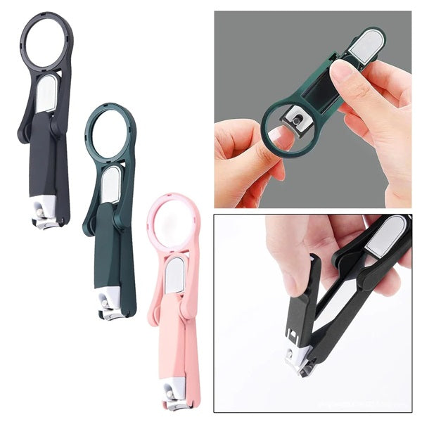 Magnifying Nail Cutter with 3X Zoom Lens, Precision Nail Clipper with Enhanced Visibility for Fingernails &amp; Toenails, Stainless Steel Professional Nail Care Tool for Adults