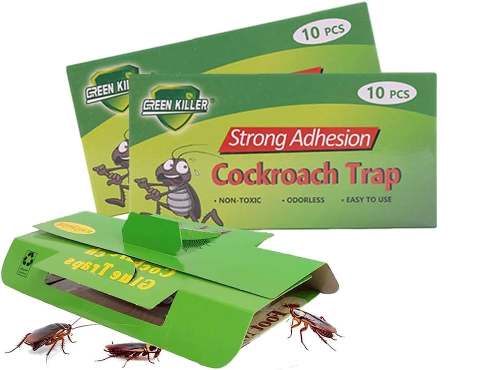 10pcs Cockroach Killer Trap Pad for Kitchen, Room, Office, Strong Adhesive Cockroach Killer, Pesticide Free Cockroach Repellent, Safe and Easy Cockroach Trap