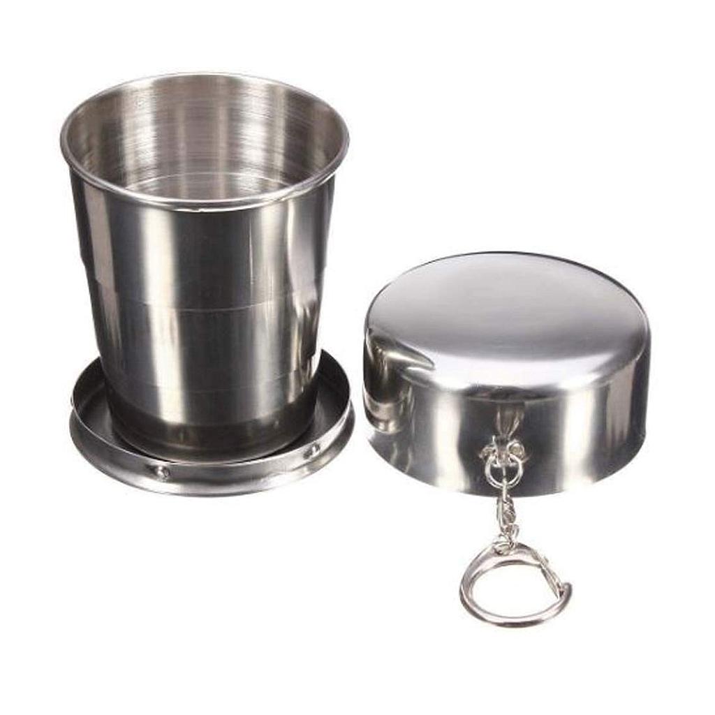 130 Ml Steel Folding Glass Travel Camping Water Mug Cup Glass