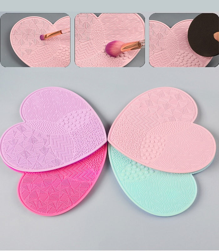 Heart Shape Silicone Makeup Brush Cleaner Mat