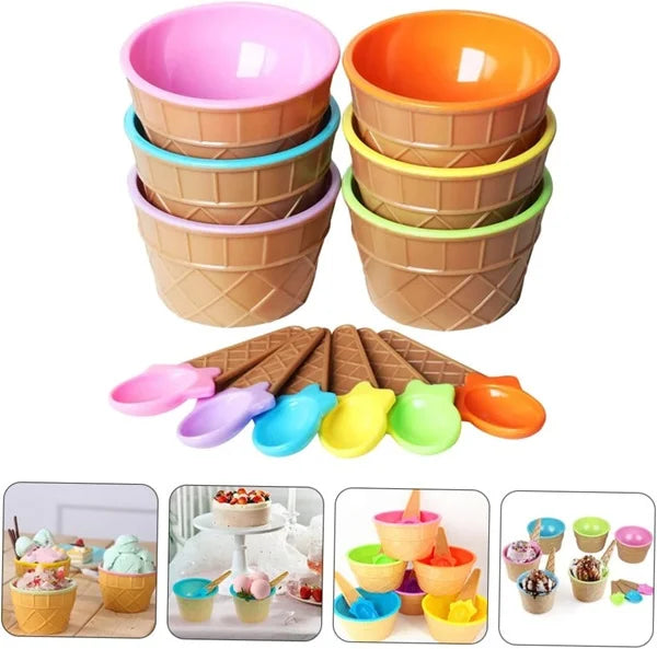 Ice Cream Bowl With Spoon (Pack of 2 Pcs)