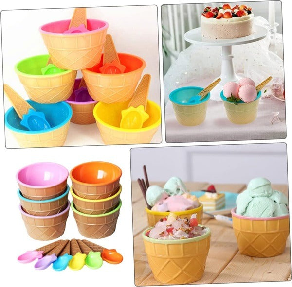 Ice Cream Bowl With Spoon (Pack of 2 Pcs)