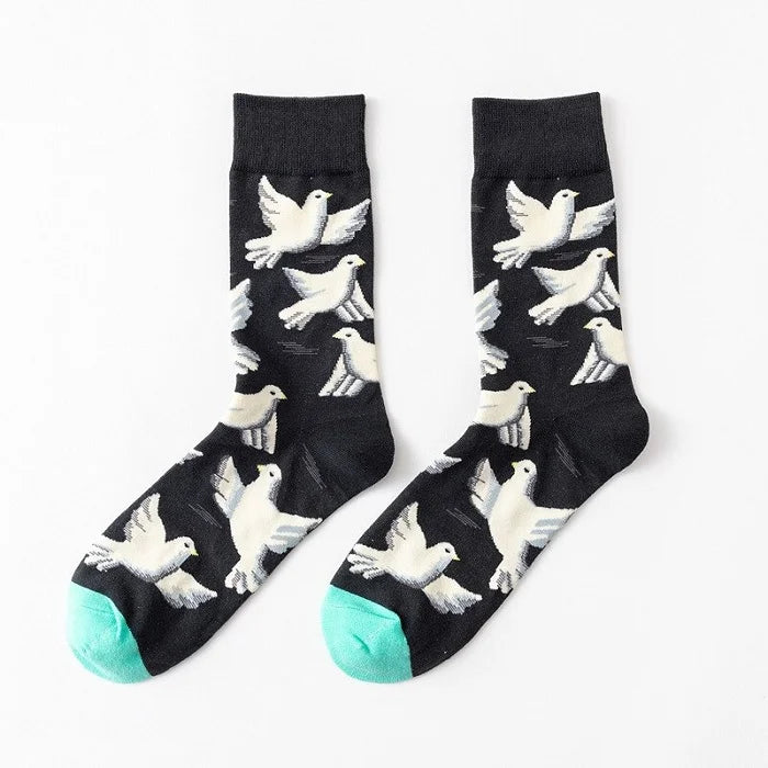 Bird Design Cotton Socks