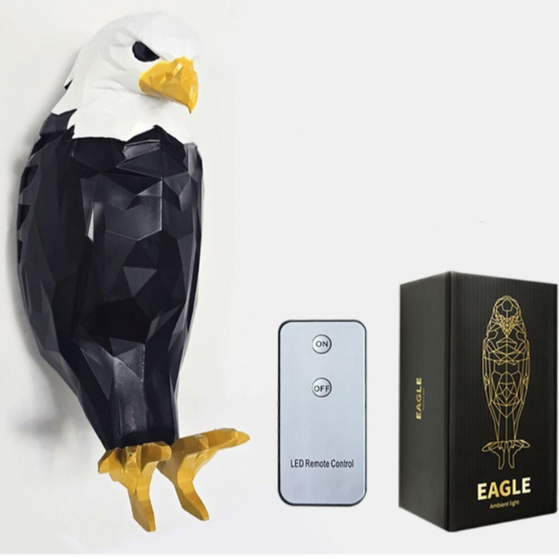 Wall-Mounted Eagle Night Light with Remote Control – Decorative LED Lamp for Bedroom & Living Room