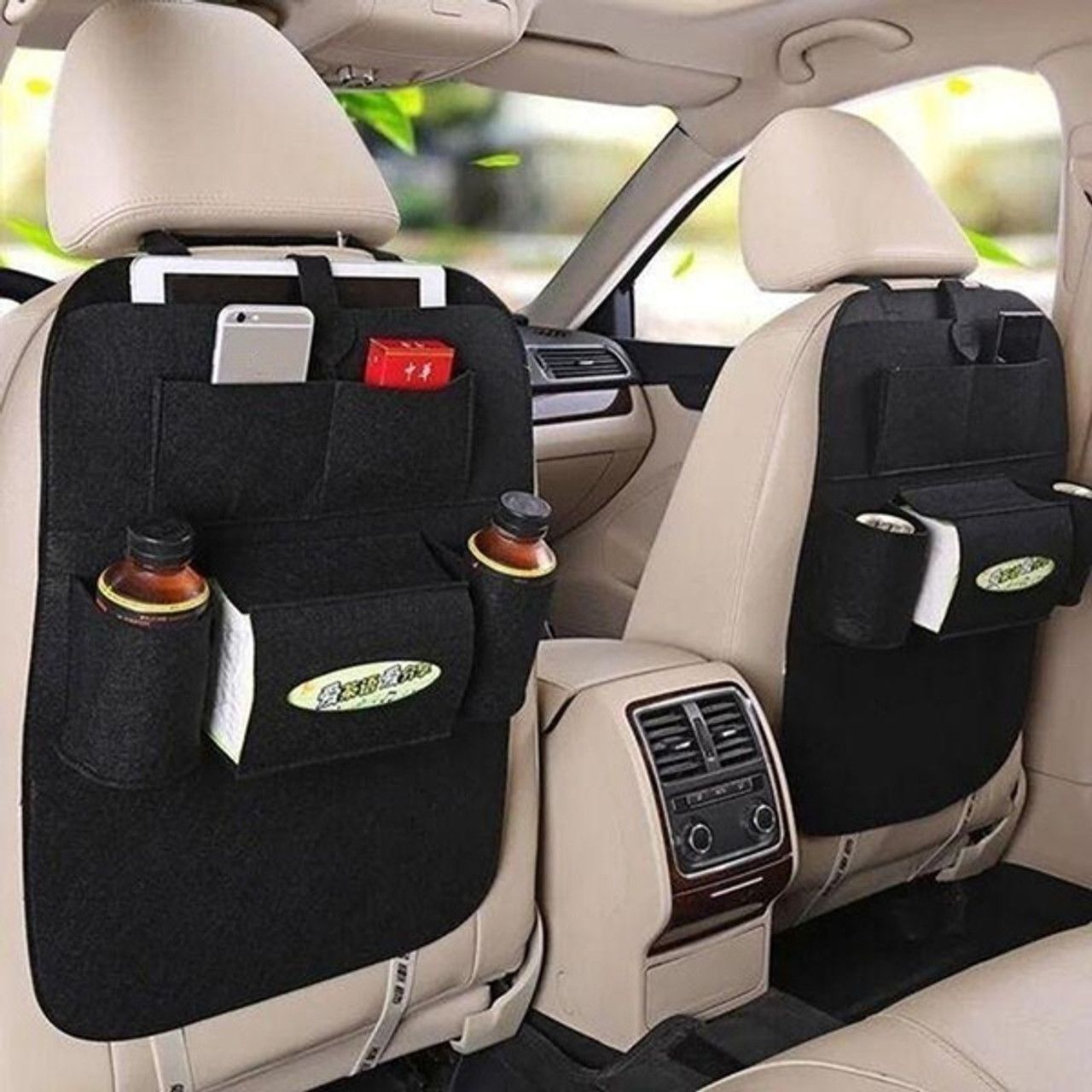 Car Back Seat Storage Organiser – Travel-Friendly Multi-Pocket Storage -Keep Essentials Neat & Accessible (Pack of 1)