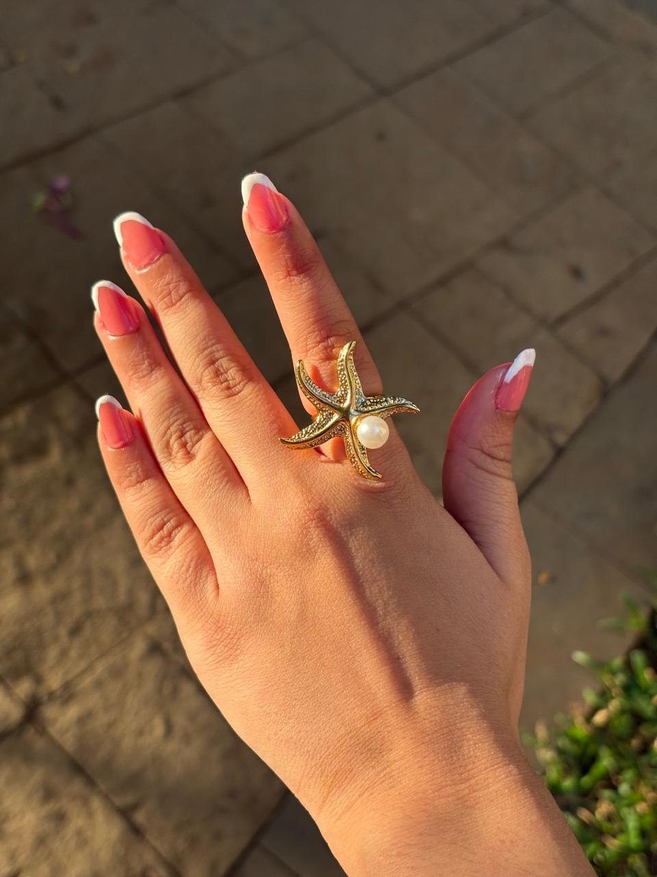 Anti Tarnish Starfish Ring-1pcs