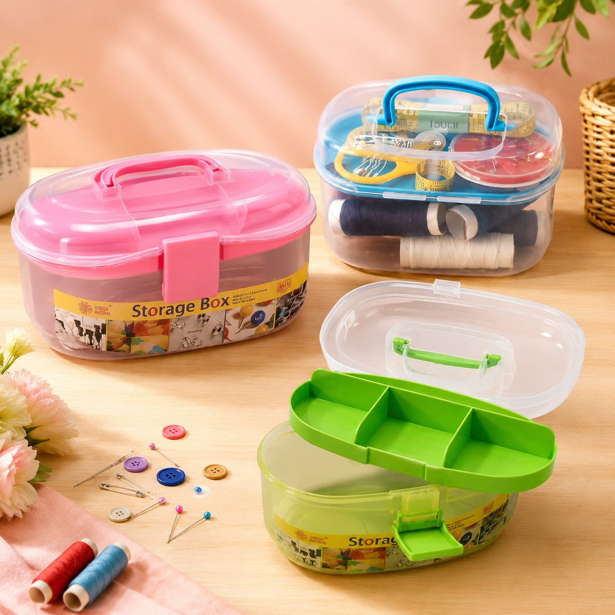 Large Capacity Multipurpose Storage Box – Home & Office Organizer for Accessories (Random color-Pack of 1)