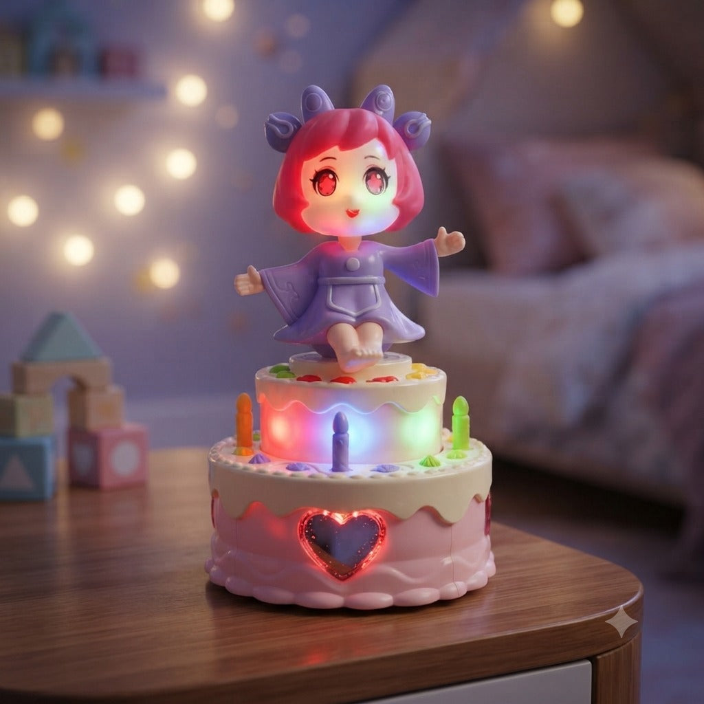 Rotate Cake Girl Electric Toy with Lights & Music – Dancing Musical Toy for Kids