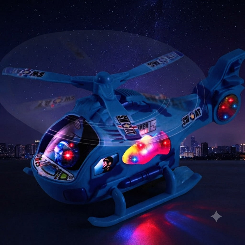 Battery Operated Musical Helicopter Toy with Lights & Sound – Kids Electric Helicopter Toy for Boys & Girls